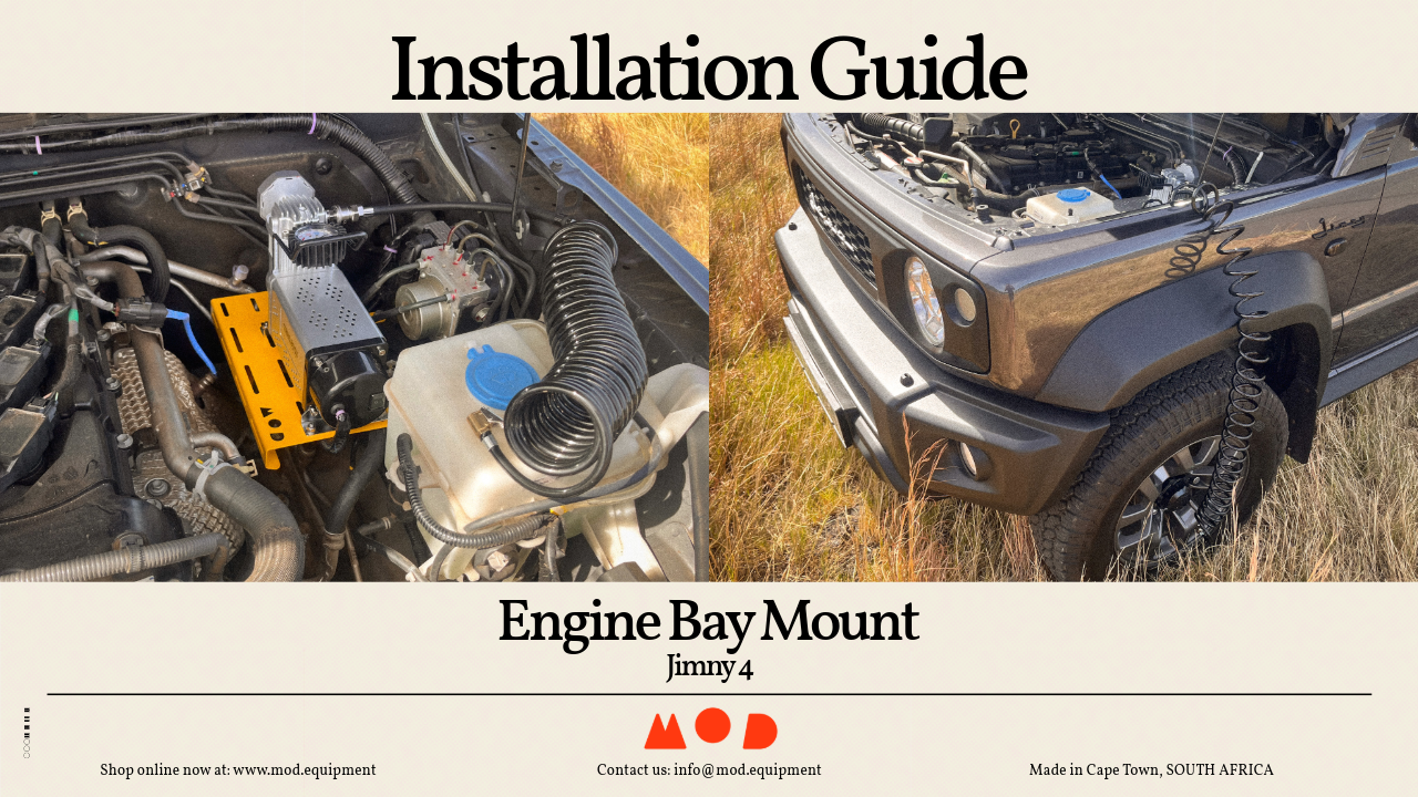 Video showing how to install your Engine Bay Mount into your Jimny 4